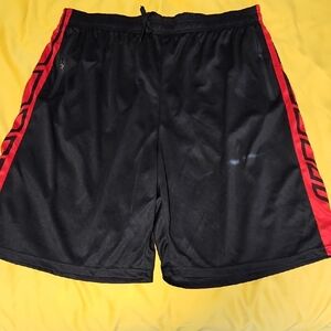 Dynamic Black and Red Men's Sports Shorts Size 4XL